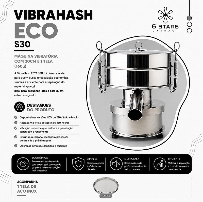 VibraHash S30 - Acompanha 1 Tela de 160 Microns
