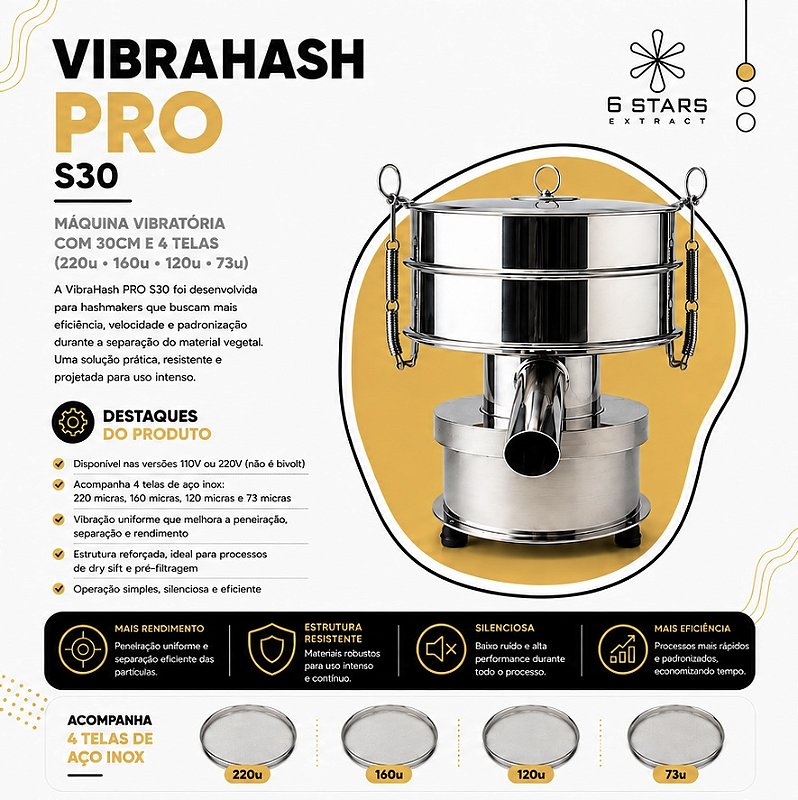 VibraHash S30 - Acompanha 4 Telas
