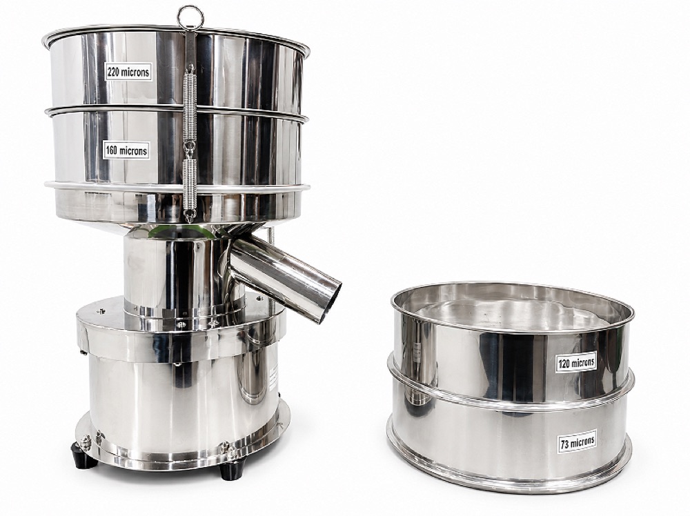 VibraHash, a máquina vibratória de dry sift da 6 Stars, em aço inox com telas