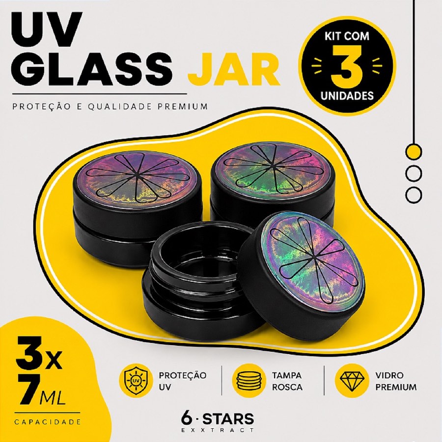 3x Glass Container UV 7ml
